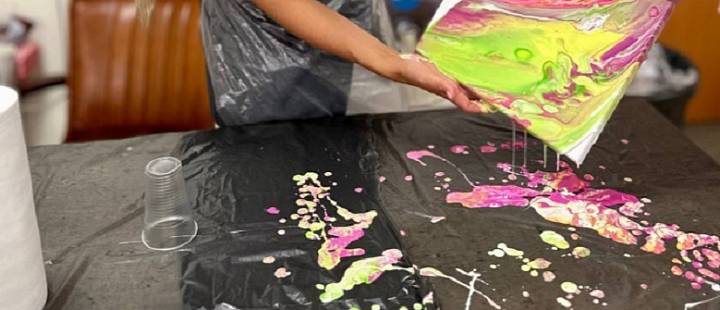 Рисование жидким акрилом Fluid Art  